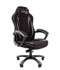 Кресло игровое CHAIRMAN GAME 28 Полиэстер комбинированная ткань серый/черный в Тюмени