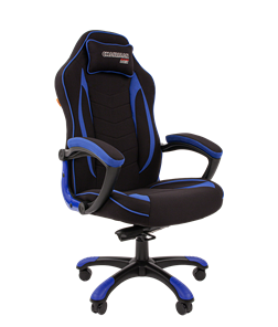 Кресло игровое CHAIRMAN GAME 28 Полиэстер комбинированная ткань синий/черный в Тюмени - предосмотр 1