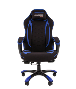 Кресло игровое CHAIRMAN GAME 28 Полиэстер комбинированная ткань синий/черный в Тюмени - предосмотр 2