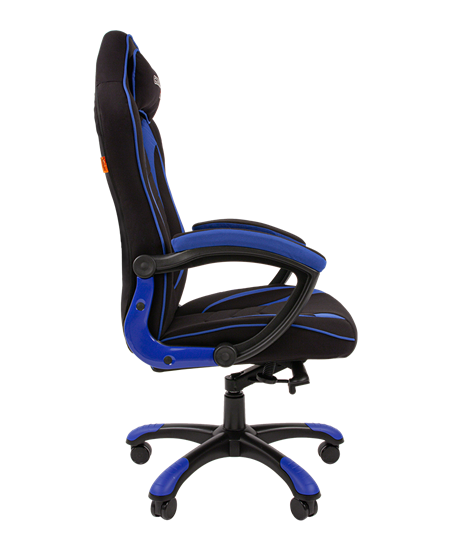 Кресло игровое CHAIRMAN GAME 28 Полиэстер комбинированная ткань синий/черный в Заводоуковске - изображение 3