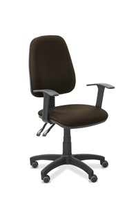 Офисное кресло для персонала Эльза Т, экокожа премиум / коричневая CN1116 в Тюмени