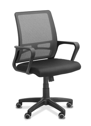 Кресло в офис Акцент, сетка YM/ткань TW / черная/серая в Заводоуковске - изображение