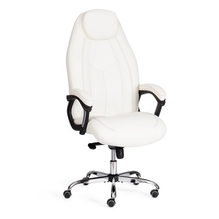 Кресло компьютерное BOSS Lux, кож/зам, белый, арт.21152 в Тюмени - изображение