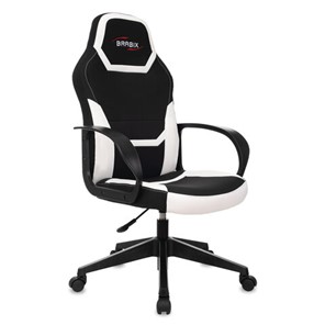 Компьютерное кресло BRABIX "Alpha GM-018", ткань/экокожа, черное/белое, 532640, GM-018_532640 в Тюмени