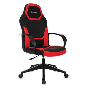 Компьютерное кресло BRABIX "Alpha GM-018", ткань/экокожа, черное/красное, 532637, GM-018_532637 в Тюмени