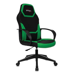 Кресло офисное BRABIX "Alpha GM-018", ткань/экокожа, черное/зеленое, 532639, GM-018_532639 в Заводоуковске