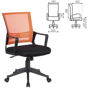 Компьютерное кресло Brabix Balance MG-320 (с подлокотниками, комбинированное черное/оранжевое) 531832 в Заводоуковске - предосмотр 9