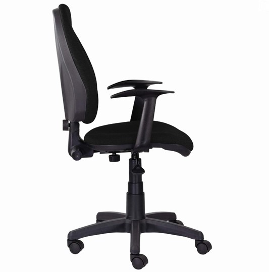 Кресло компьютерное Brabix Comfort MG-321, регулируемая эргономичная спинка, ткань, черное в Тюмени - изображение 1