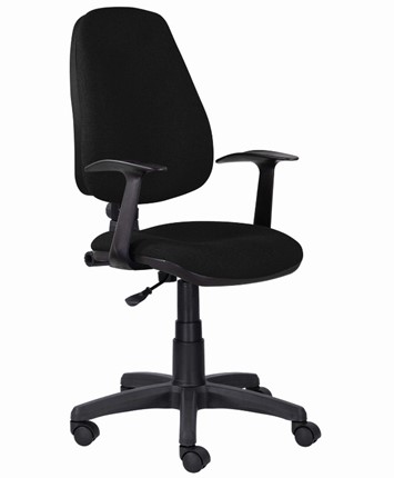 Кресло компьютерное Brabix Comfort MG-321, регулируемая эргономичная спинка, ткань, черное в Тюмени - изображение