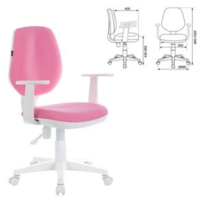 Офисное кресло Brabix Fancy MG-201W (с подлокотниками, пластик белый, розовое) 532409 в Тюмени - предосмотр 3