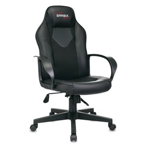 Кресло офисное BRABIX "Game GM-017", экокожа/ткань, черное, 532641, GM-017_532641 в Тюмени
