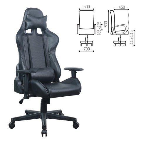 Офисное кресло Brabix GT Carbon GM-115 (две подушки, экокожа, черное) 531932 в Тюмени - изображение 15
