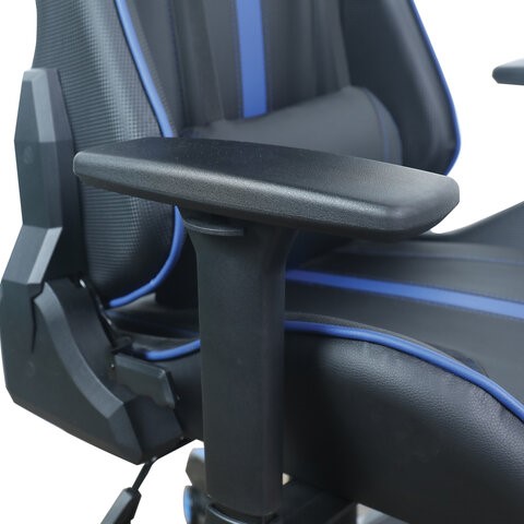 Кресло BRABIX "GT Carbon GM-120", две подушки, экокожа, черное/синее, 531930 в Заводоуковске - изображение 12