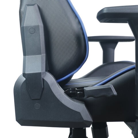 Кресло BRABIX "GT Carbon GM-120", две подушки, экокожа, черное/синее, 531930 в Тюмени - изображение 14