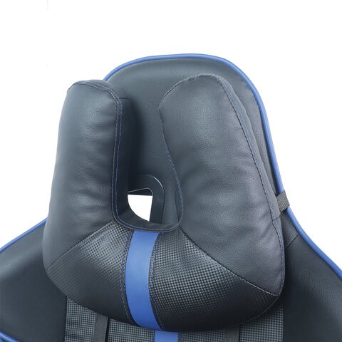 Кресло BRABIX "GT Carbon GM-120", две подушки, экокожа, черное/синее, 531930 в Тюмени - изображение 8
