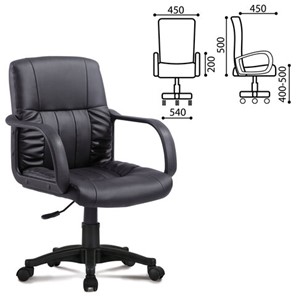 Компьютерное кресло BRABIX "Hit MG-300", с подлокотниками, экокожа, черное, 530864 в Тюмени - предосмотр 1