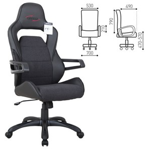 Офисное кресло Brabix Nitro GM-001 (ткань, экокожа, черное) 531817 в Тюмени - предосмотр 1