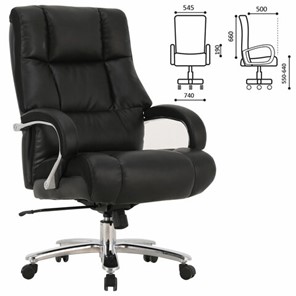 Кресло компьютерное Brabix Premium Bomer HD-007 (рециклированная кожа, хром, черное) 531939 в Тюмени - предосмотр 6
