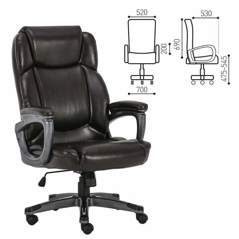 Кресло компьютерное Brabix Premium Favorite EX-577 (пружинный блок, рециклир. кожа, коричневое) 531936 в Тюмени - изображение 14