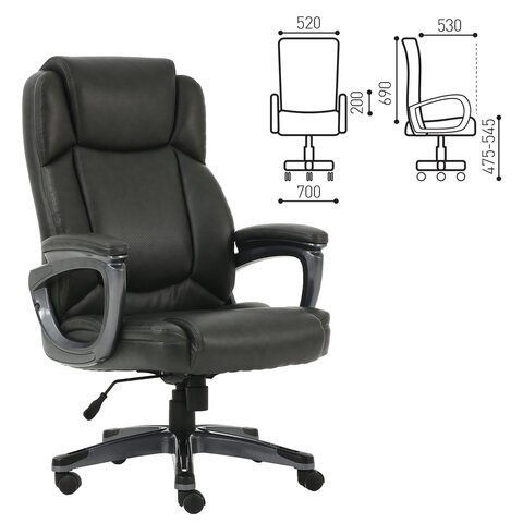 Кресло Brabix Premium Favorite EX-577 (пружинный блок, рециклированная кожа, серое) 531935 в Тюмени - изображение 12