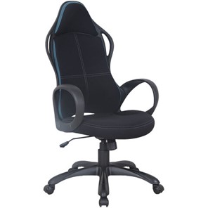 Кресло компьютерное Brabix Premium Force EX-516 (ткань, черное/вставки синие) 531572 в Тюмени - предосмотр