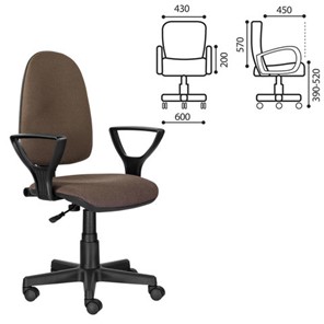 Компьютерное кресло Brabix Prestige Ergo MG-311 (регулируемая эргономичная спинка, ткань, коричневое) 531875 в Тюмени - предосмотр 6