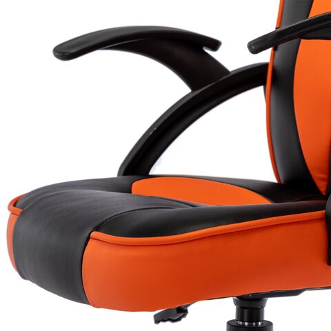Кресло офисное BRABIX "Shark GM-203", экокожа, черное/оранжевое, 532513 в Тюмени - изображение 11