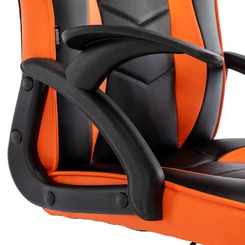Кресло офисное BRABIX "Shark GM-203", экокожа, черное/оранжевое, 532513 в Тюмени - изображение 7
