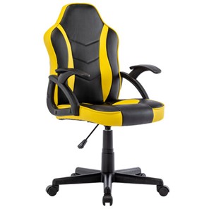 Офисное кресло BRABIX "Shark GM-203", экокожа, черное/желтое, 532514 в Тюмени