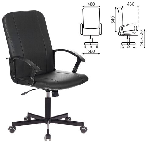Кресло Brabix Simple EX-521 (экокожа, черное) 532103 в Заводоуковске - изображение 3