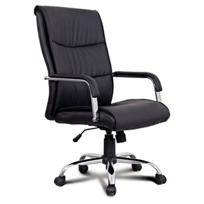 Кресло офисное BRABIX "Space EX-508", экокожа, хром, черное, 530860 в Тюмени - предосмотр 3