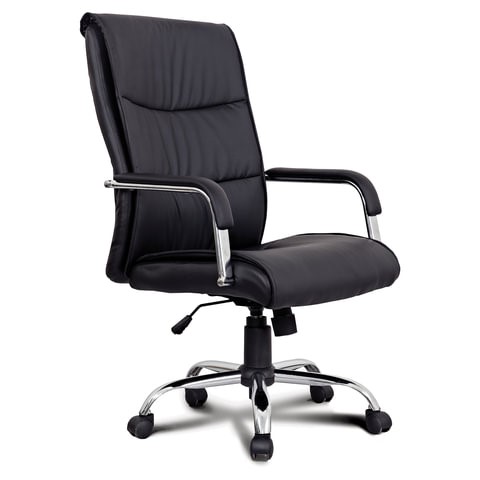 Кресло офисное BRABIX "Space EX-508", экокожа, хром, черное, 530860 в Тюмени - изображение 3