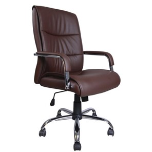Кресло офисное Brabix BRABIX "Space EX-508", экокожа, хром, коричневое, 531164 в Тюмени