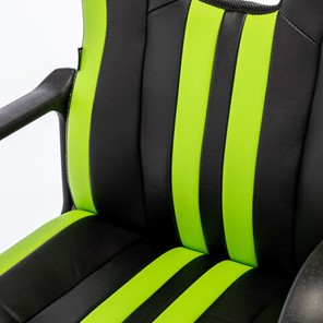 Кресло офисное BRABIX "Stripe GM-202", экокожа, черное/зеленое, 532511 в Тюмени - предосмотр 10