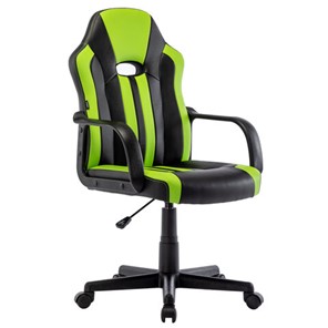 Кресло офисное BRABIX "Stripe GM-202", экокожа, черное/зеленое, 532511 в Тюмени - предосмотр