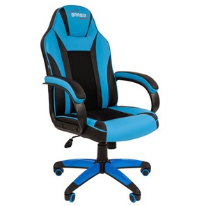 Кресло офисное BRABIX "Tanto GM-171", TW/экокожа, черное/голубое, 532575, 7083503 в Тюмени