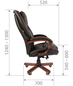 Кресло компьютерное CHAIRMAN 408 кожа черная в Тюмени - предосмотр 2