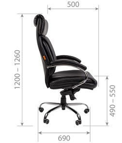 Кресло офисное CHAIRMAN 423 Экокожа черная в Заводоуковске - предосмотр 4
