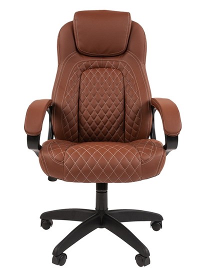 Кресло компьютерное CHAIRMAN 432, экокожа, цвет коричневый в Заводоуковске - изображение 2