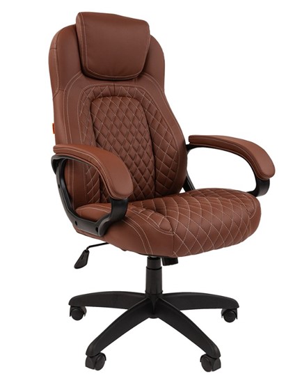 Кресло компьютерное CHAIRMAN 432, экокожа, цвет коричневый в Тюмени - изображение 1