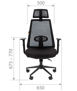 Офисное кресло CHAIRMAN 535 BLACK Сетчатый акрил черный / Полиэстер черный в Заводоуковске - предосмотр 4