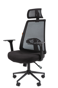 Офисное кресло CHAIRMAN 535 BLACK Сетчатый акрил черный / Полиэстер черный в Заводоуковске - предосмотр 3