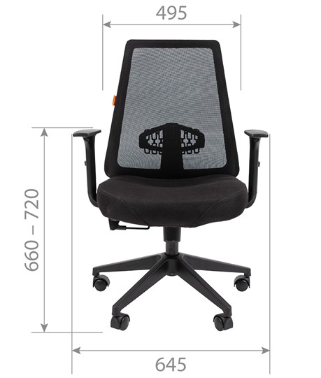 Кресло компьютерное CHAIRMAN 535 LT Сетчатый акрил черный / Полиэстер черный в Заводоуковске - изображение 4