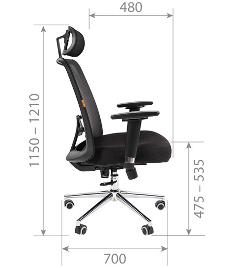 Кресло CHAIRMAN 535 LUX сетчатый акрил черный / полиэстер черный в Заводоуковске - изображение 5