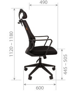Компьютерное кресло CHAIRMAN 545 сетка/ткань черный в Тюмени - предосмотр 4