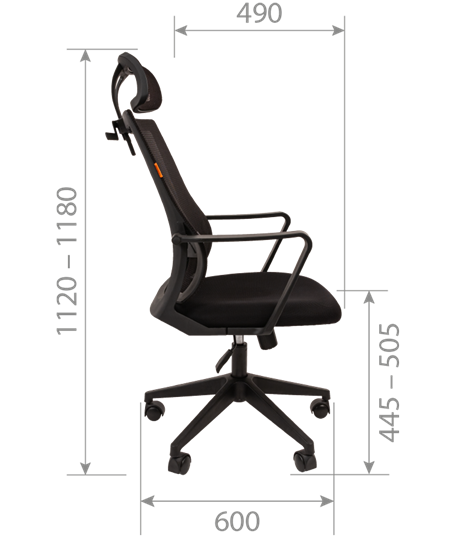 Компьютерное кресло CHAIRMAN 545 сетка/ткань черный в Тюмени - изображение 4
