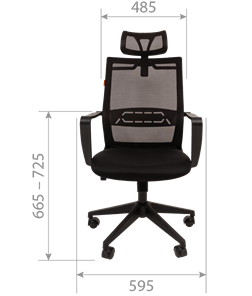 Компьютерное кресло CHAIRMAN 545 сетка/ткань черный в Заводоуковске - предосмотр 3