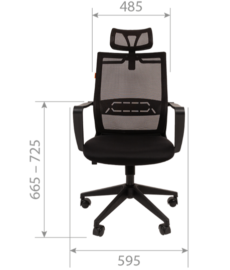 Компьютерное кресло CHAIRMAN 545 сетка/ткань черный в Тюмени - изображение 3