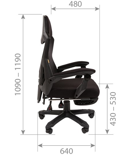 Компьютерное кресло CHAIRMAN 571 с подставкой для ног , Сетчатый акрил черный / Полиэстер черный в Заводоуковске - изображение 7