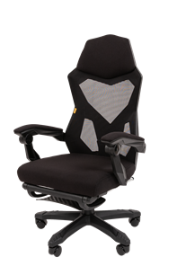 Компьютерное кресло CHAIRMAN 571 с подставкой для ног , Сетчатый акрил черный / Полиэстер черный в Тюмени - предосмотр 5